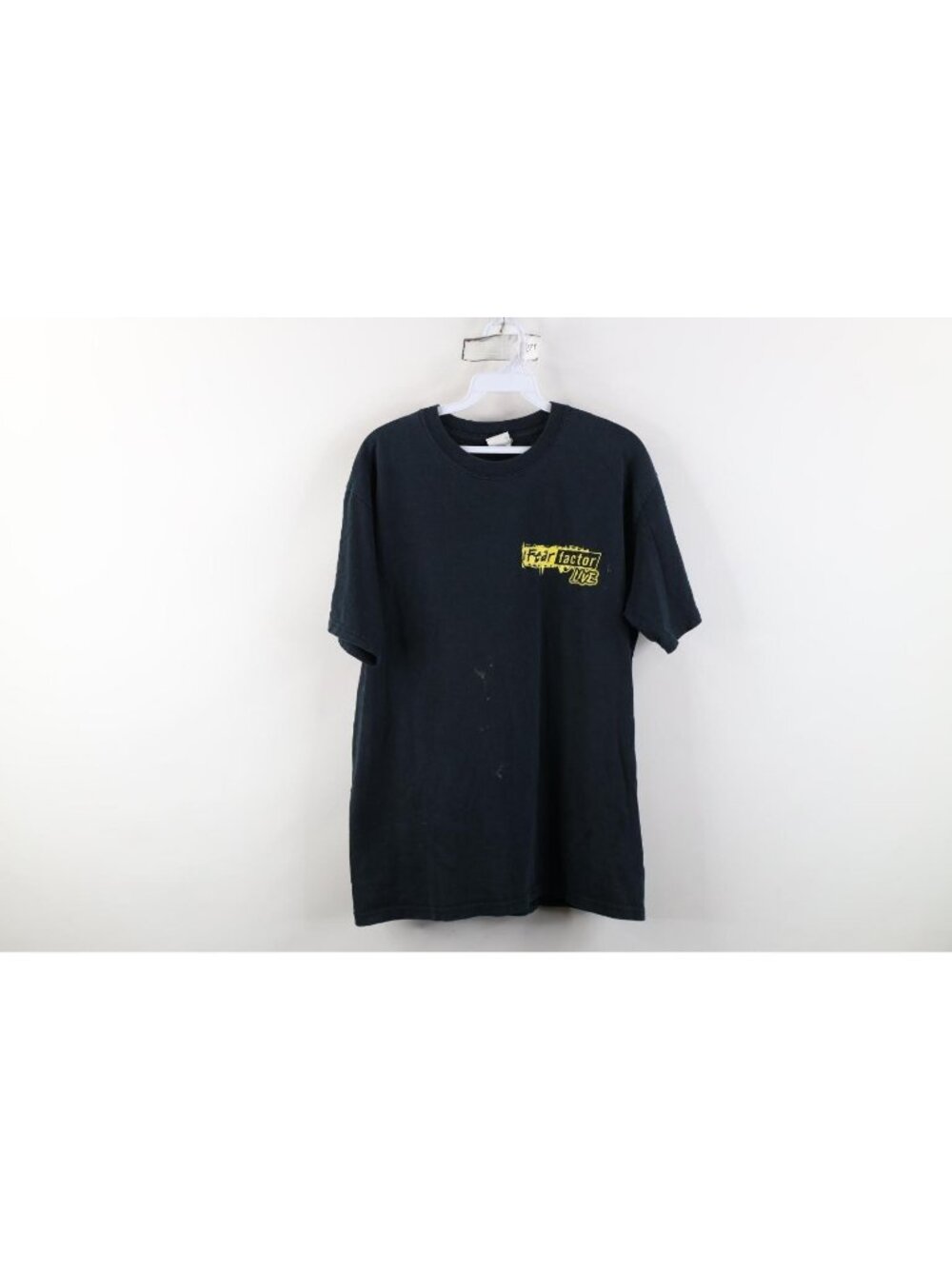 Vintage Y2K Mens Medium Distressed Joe Rogan Fear Factor Live T-Shirt Black